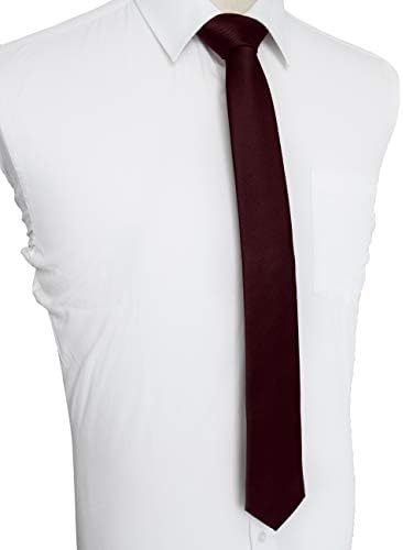 Jemygins 2,4 Cor de cor magro de cor sólida gravata fina para homens