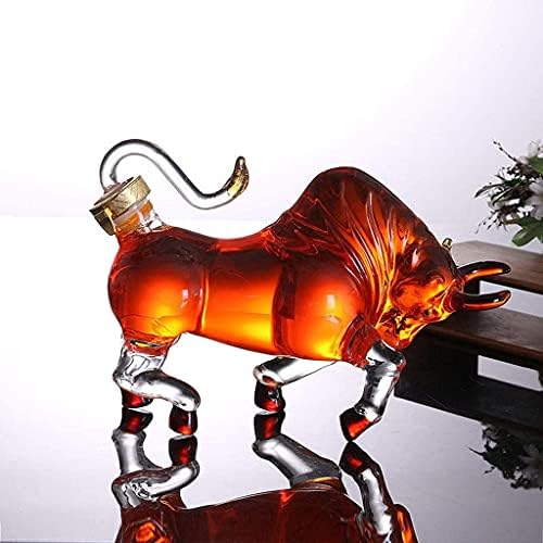 Decanter de vidro Decanter de animais grandes estatuetas de vidro de 35 onças, decantador de licor soprado para o bourbon, uísque, decantador escocês