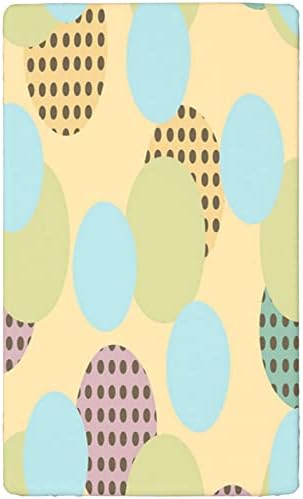 Folhas de mini berço com tema retro, lençóis de berço portáteis folhas de berço macias e elásticas para meninas meninas, 24 “x38”, Brown Multicolor Brown