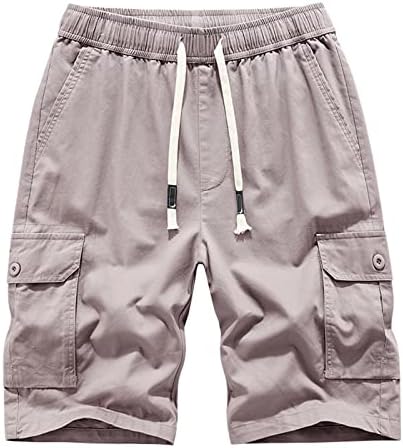 Homens casuais shorts de carga casual pesca ao ar livre sweatpant sweatstring cargo esticado de calça curta com 5 bolsos