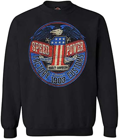 Rebelde masculino da Harley-Davidson 1 RWB LogoLover Fleece Sweetshirt, Black