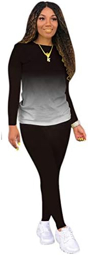 Pinli Women's Tie-Dye Sweater de duas peças Conjunto de tamanho grande impressão Casual Casual Top de mangas curtas e calças
