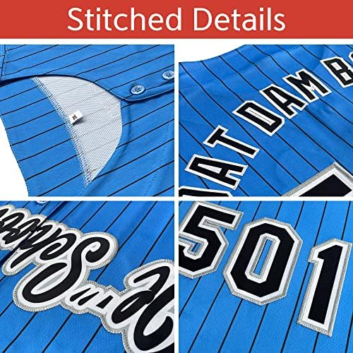 Jersey de beisebol personalizada Button listrado camisetas uniformes esportivos personalizados para homens jovens mulheres jovens