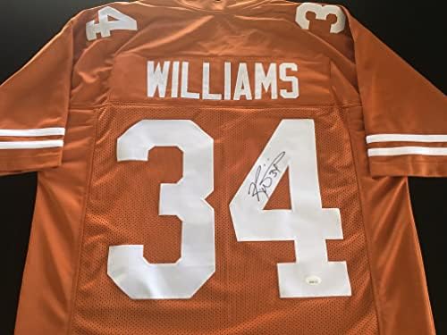 Ricky Williams assinou a camisa de futebol laranja autografada com JSA COA - Size XL - Texas Great