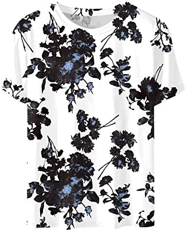 Top Tshirt feminino de manga curta Crewneck Cotton Floral Gráfico Floral Victorian Renascença camponês Etnnia Steampunk