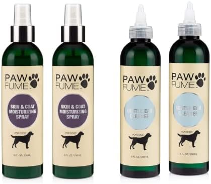 Loção para cães com spray Pawfume + limpador de orelha para cachorro