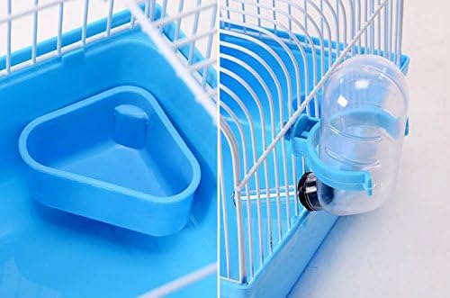 Misyue hamster gaiola portátil portátil hamster transportar gaiola com garrafa de água e rodas e alimentador de alimentos Travemster pequenos animais