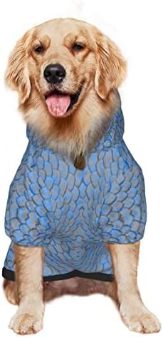 Capuz de cachorro grande com capuz de cachorro-azul-azul-dragão em escala de estimação suéter com chapéu de gato macio