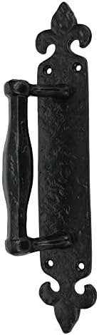 Skandh 10 polegada Fleur Iron Pull Drace com placa traseira, hardware pesado - pó preto revestido