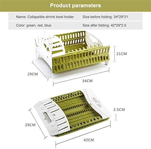 PDGJG Rack de secagem dobrável com drenador de drenador de drenagem de cozinha de bancada leve armazenamento de utensílios de utensílios para cozinha doméstica
