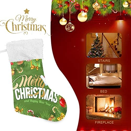 Meias de Natal de Alaza festivas saudações de Natal Classic personalizadas grandes decorações de meia para férias em família Decoração de festa 1, 17,7