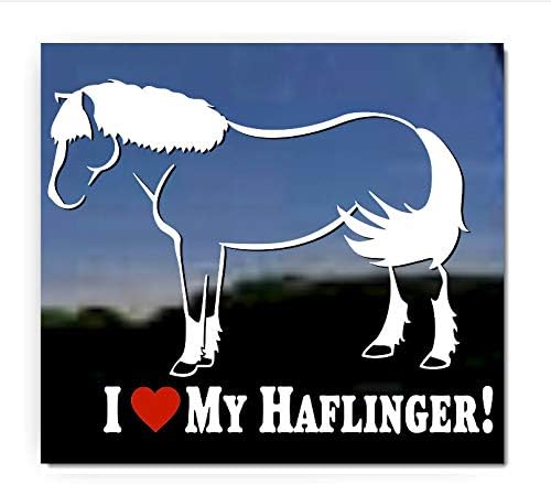 Eu amo meu haflinger - decalque de janela de vinil de cavalo