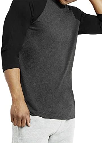 Camisa de beisebol de manga 3/4 masculina - camisetas casuais de algodão camisetas tee raglan