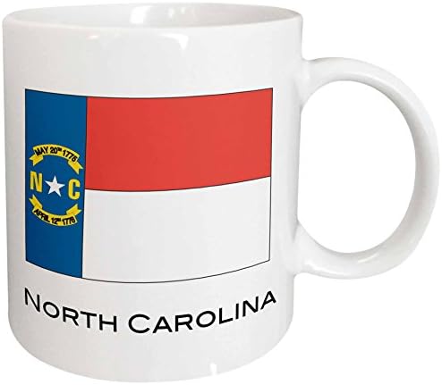 3drose na Carolina do Norte bandeira estadual caneca cerâmica, 11 oz, branca