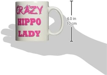3drose blonde desenhos de polegar louco apontando para trás - Lady Hippo Crazy - Canecas