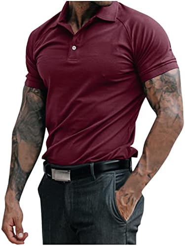 Camisetas de pólo de negócios de compressão masculina 1/4 de vestido ao ar livre camisetas de manga curta de manga curta