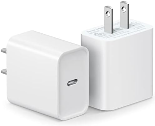 Carregador de parede USB C certificado Apple MFI Certificado】 2Pack iPhone 14 Bloco de carregador 20W Adaptador de energia