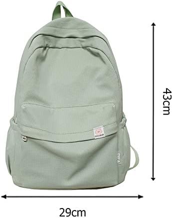 YFGBCX Backpack estética fofa para estudante universitária de estudante universitário mochila de cor sólida mochila clássica clássica para feminino laptop mochila casual kawaii mochila para viagens, escola, trabalho