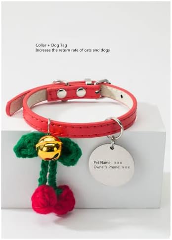 Feicuihu Pet Cat and Dog Colar personalizado, colarinho, gravura personalizada, cão e gato de lã de lã de fruto de fruta de colarinho de campainha colar