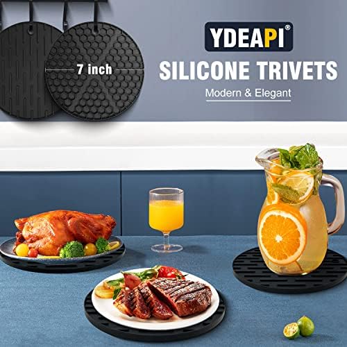 Ydeapi Trivets para pratos quentes, trivet de silicone multiuso, suporte de panela resistente ao calor, almofadas quentes para cozinha,