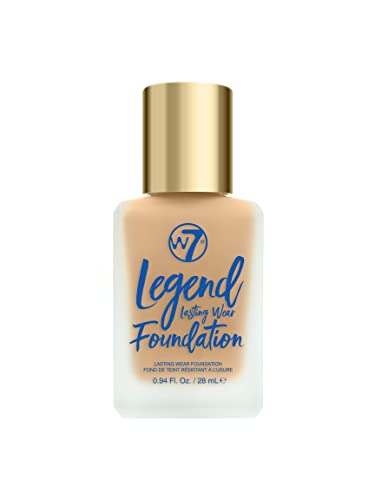 W7 Legend Foundation - Fundação líquida cremosa para porceless, cobertura média semi -matte - 28ml