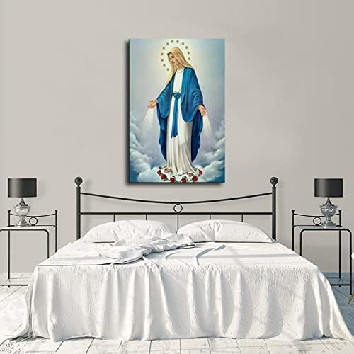Virgem Mary Mary Religious Pintura decorativa Poster Canvas de parede de parede de arte legal Poster pintura de quarto