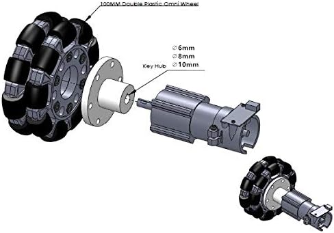 Acessórios 4pcs/lote, roda omni -direcional de 100 mm, roda omni de 4 polegadas, com cubo de metal, para competição de robô Robocup/Robocon,