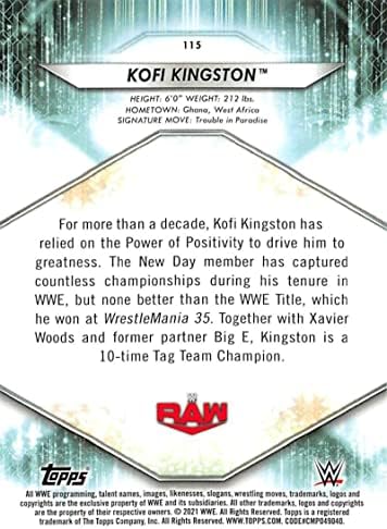 2021 Topps WWE #115 Kofi Kingston Wrestling Trading Card