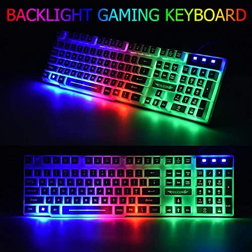 O teclado com os jogos com fio combina com o teclado de fone de ouvido do mouse, o teclado com fio de retroilumação LED