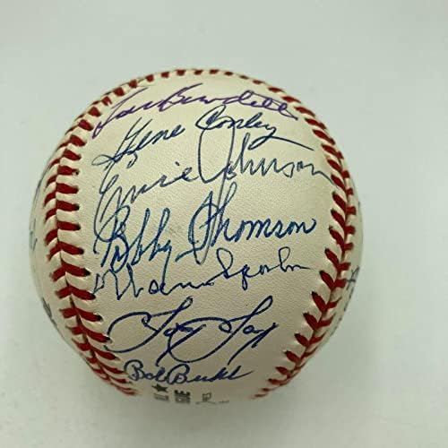 1957 Milwaukee Braves World Series Champs Team assinou Baseball Hank Aaron JSA - Bolalls autografados