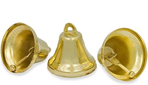 Conjunto de 3 sinos de metal dourado 1,5 polegadas