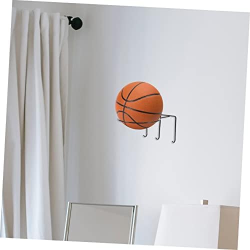 CLISPEED 2PCS Basketball Display Stand Basketball Wall Mount House Housed Black Iron