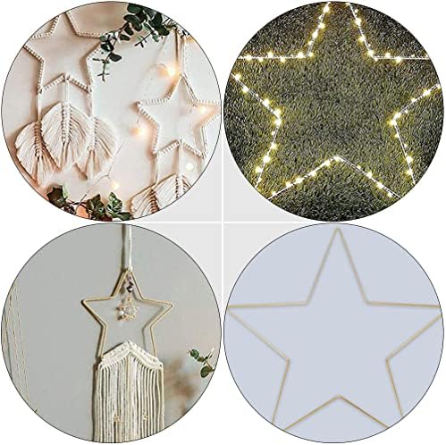 Aro floral de 14 polegadas de estrela de estrela, 2PCs Gold Star Wreath Flict Wall Wolding Pentagram MacMame Making Rings for Christmas