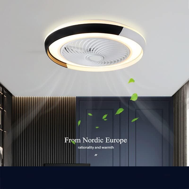 Chezmax lâmpada de teto nórdico quarto de ventilador sala de jantar invisível ventilador elétrico leve leve lâmpada de teto