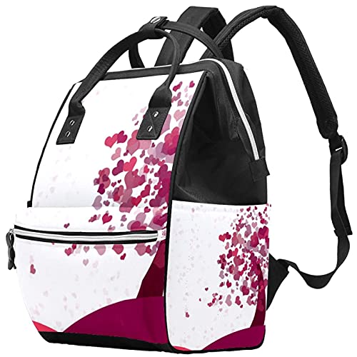 Sacos de fraldas de fraldas do coração Backpack Mummy Backpack de grande capacidade Bolsa de enfermagem Bolsa de viagem para