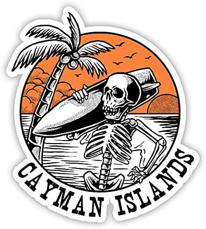 Ilhas Squiddy Cayman - adesivo de vinil decalque para telefone, laptop, garrafa de água