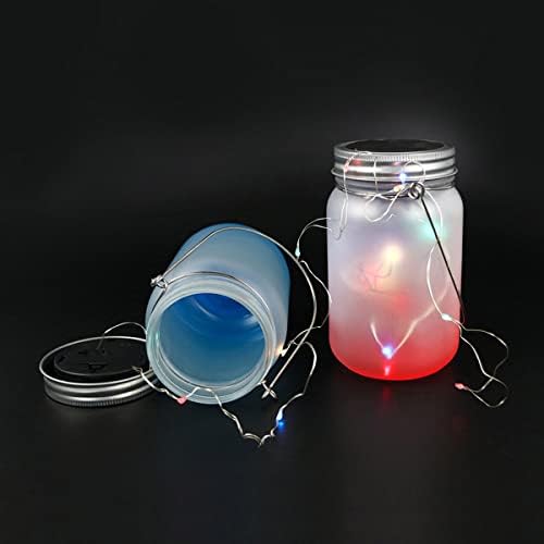 SUBlimação de calcina Jarn Lantern Lantern Lanterna solar impermeável gradiente fosco Firefly Jar Mason luz