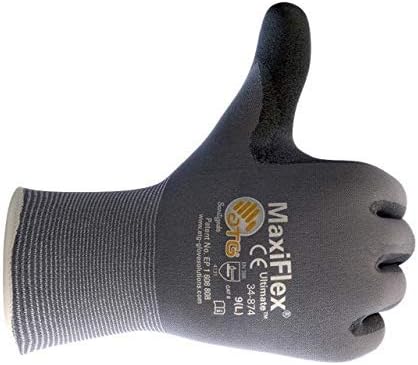 12 pares Pacote Maxiflex 34-874 Luvas Nitrila Micro -Foam Grip Palm & Deders - Excelente aderência e resistência à abrasão