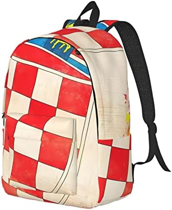 Croácia Bandeira Casual Mochila Confortável 3D Laptop Daypack Daypack Rucksack de transporte de bolsas de transferência
