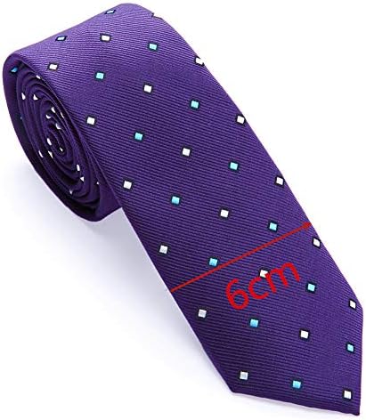Ausky 4 embalam gravatas magras para homens meninos, 2,35 '' de laços pequenos em estilo misto de estilo texturizado