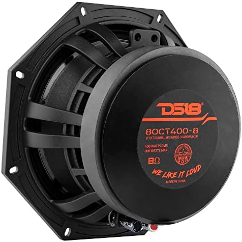 DS18 8OCT400-8 PRO 8 Octagon médio do alcance alto -falante 800 watts max power 400 watts rms 8 -ohm - áudio de qualidade premium para carro ou súmulo de estéreo de carro - 1 alto -falante