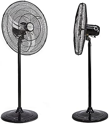 Ventilador de pedestal de grau industrial, lâmina de alumínio, amplo fã de piso em pé interno/externo para resfriamento