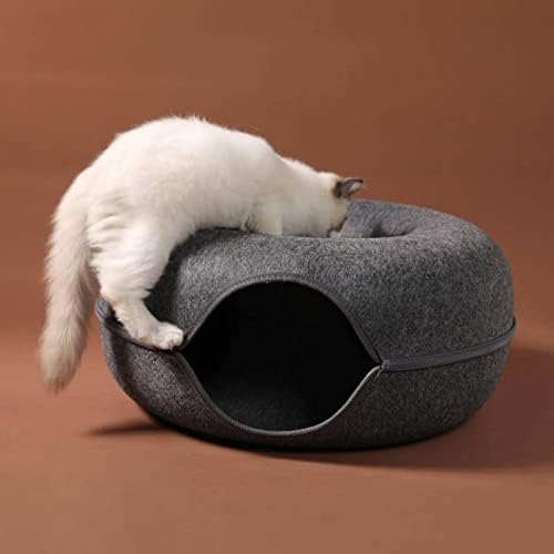 Ninho de gato jsnzmtsbd, ninho de lã redonda de lã, ninho de túnel de gato, cama de gato de feltro, quatro estações