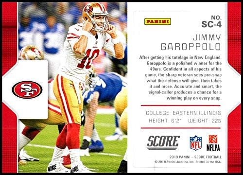 2019 Signal Signal Chamadores 4 Jimmy Garoppolo São Francisco 49ers NFL Futebol Trading Card em condição bruta