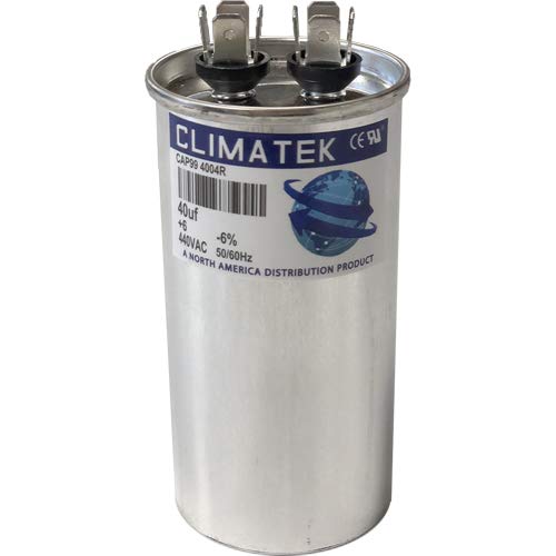 Capacitor redondo de Climatek - se encaixa no padrão americano cpt355 cpt0355 | 40 UF MFD 370/440 VOLT VAC