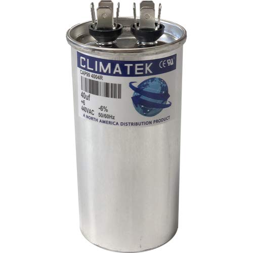 Capacitor redondo de Climatek - se encaixa no padrão americano # cpt355 cpt0355 | 40 UF MFD 370/440 VOLT VAC