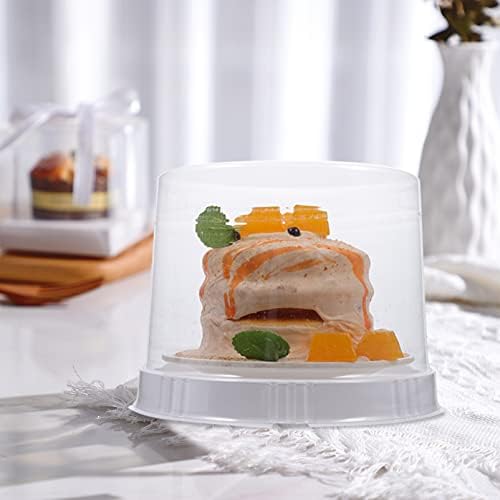 Contêineres de cupcake de nuobesty 5 conjuntos Caixa de presente de bolo transparente Caixas de plástico transparentes