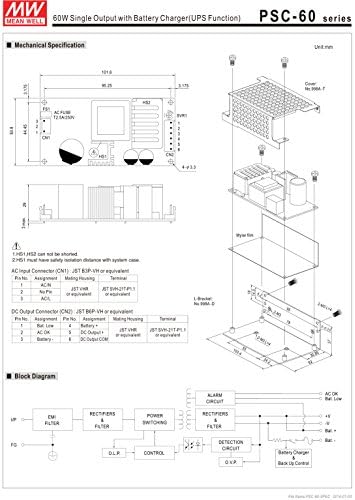 SAÍDA PSC-60A-C PESSO DO AGRIMAL DE MEIR com carregador de bateria 13.8V 4.3A 60W