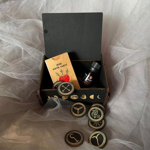 TheDarknessunicorn WicCan Wooden Box With Bottles Jewelry Box Box Box Box Box Skull Moth Design Organizer Gift and Home Decor