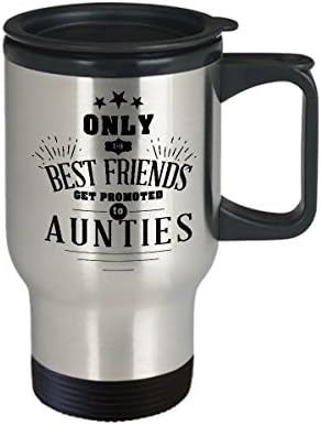 Para uma amiga grávida, caneca de viagem melhor engraçado xícara de chá exclusiva, apenas os melhores amigos são promovidos a tias